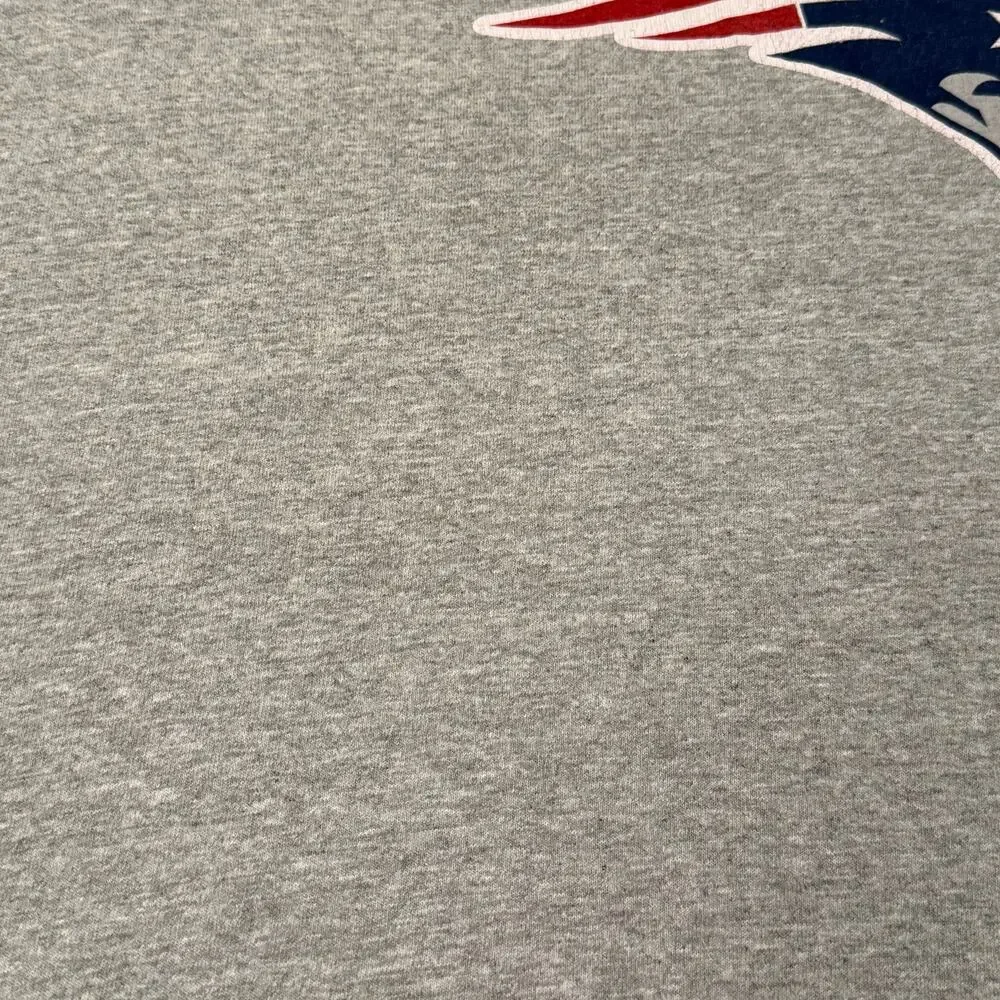 New England Patriots Long Sleeve T Shirt Gray NFL Football Logo Men’s XL